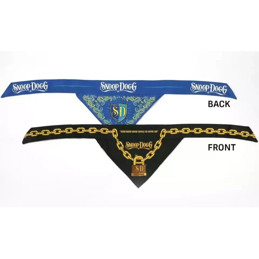 Snoop Doggie Doggs Single Deluxe Reversible Bandana Blue/Black Size Medium